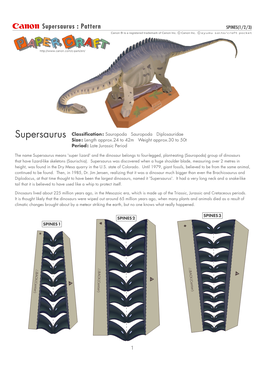 Supersaurus : Pattern SPINES(1/2/3)