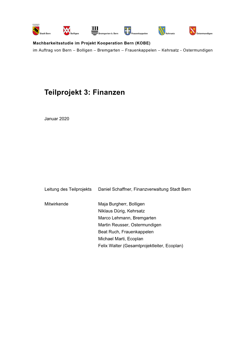 Teilprojekt 3: Finanzen