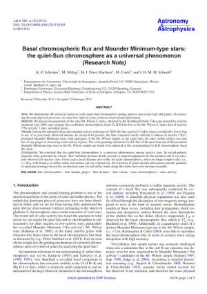 Basal Chromospheric Flux and Maunder Minimum-Type Stars: The