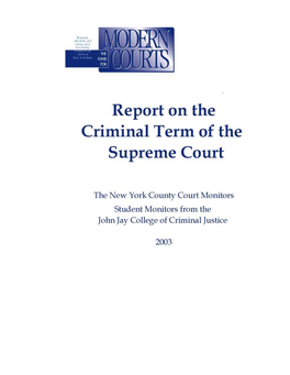 New York County Supreme Court, Criminal Term