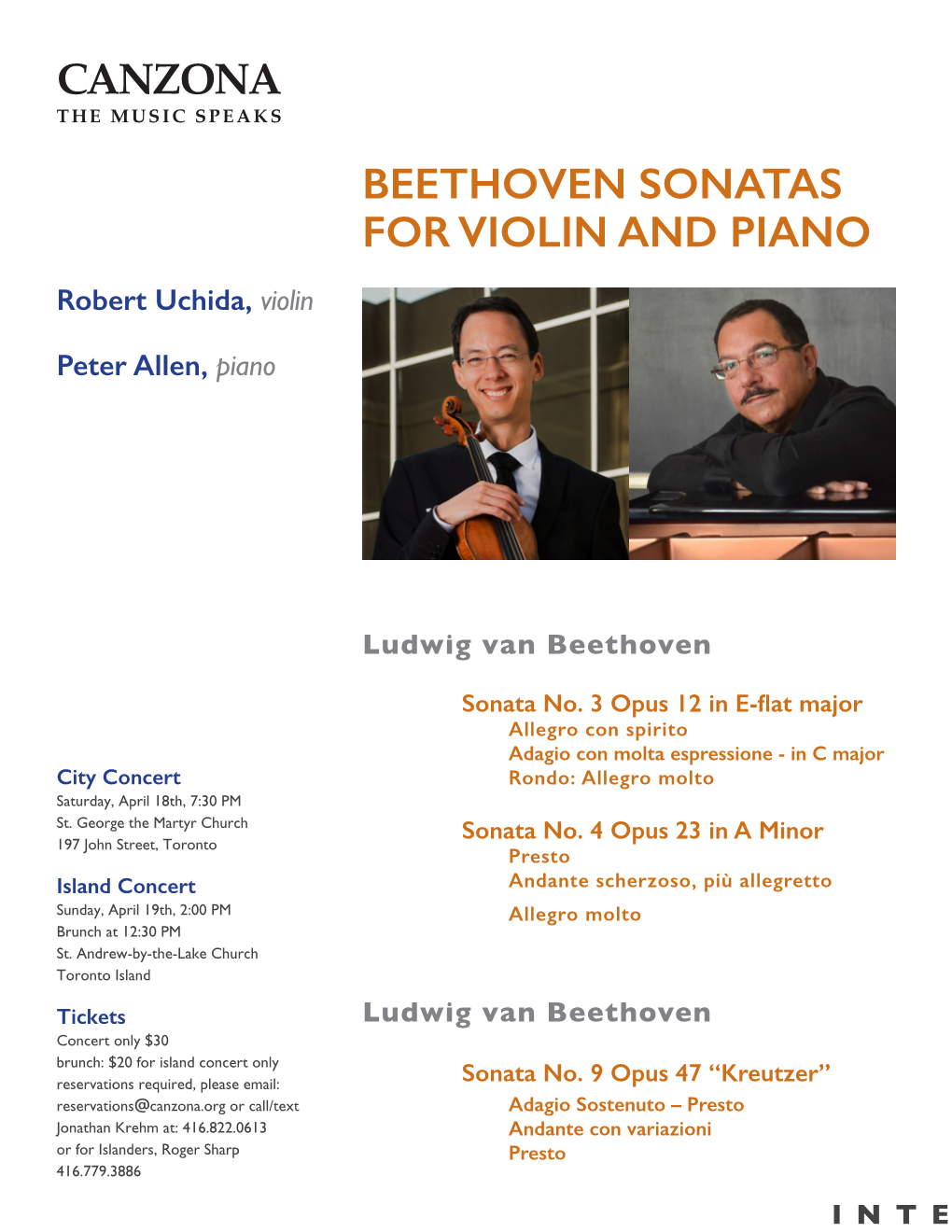 Canzona Beethoven Sonatas for Violin and Piano