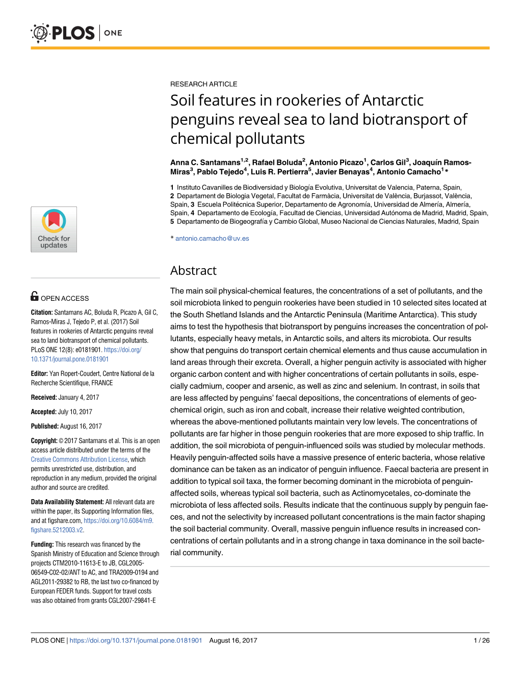 Soil Features in Rookeries of Antarctic Penguins Reveal Sea to Land Biotransport of Chemical Pollutants