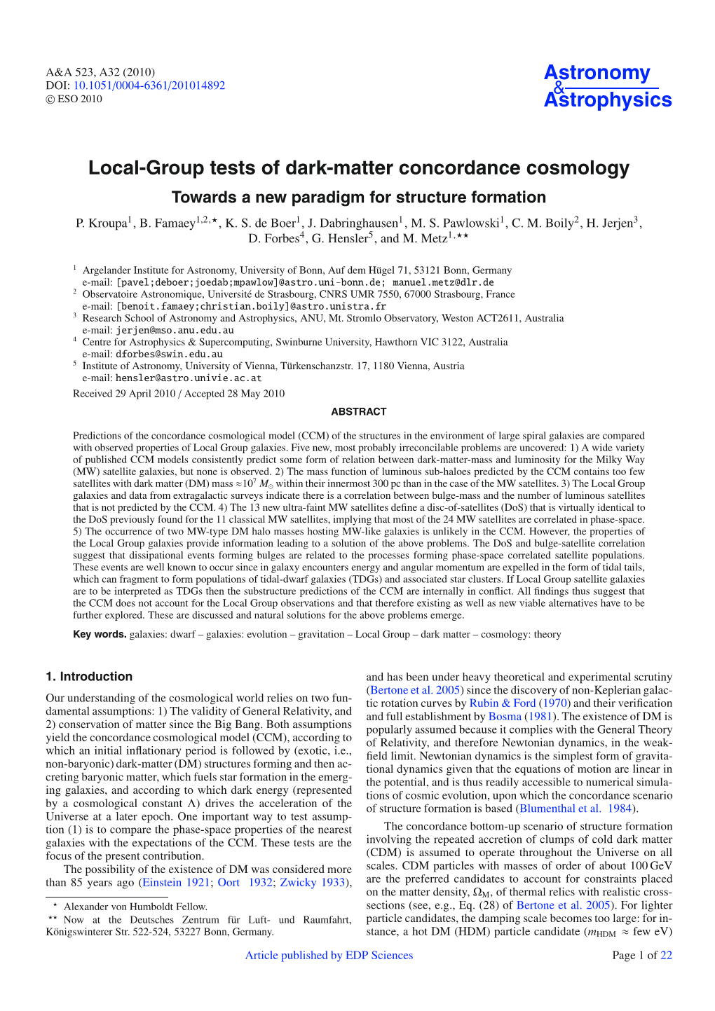 Local-Group Tests of Dark-Matter Concordance Cosmology Towards a New Paradigm for Structure Formation P