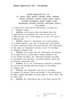 Senate Resolution 106 - Introduced