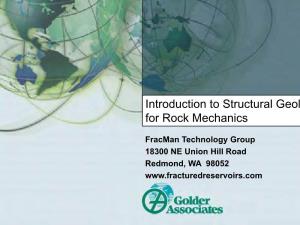 Introduction to Structural Geol for Rock Mechanics