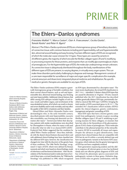 The Ehlers–Danlos Syndromes