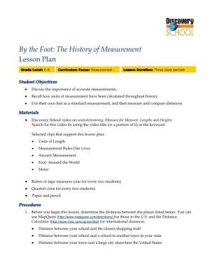 By the Foot: the History of Measurement Lesson Plan