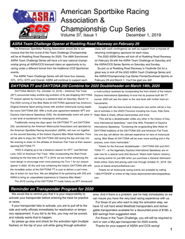 American Sportbike Racing Association & Championship Cup Series