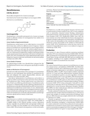 Norethisterone and Fumes