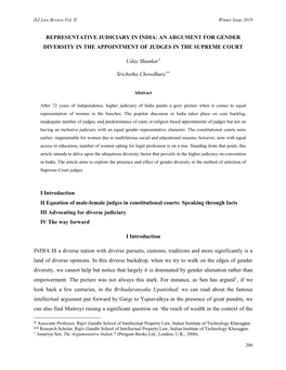 11. Representative Judiciary in India an Argument for Gender Diversity In