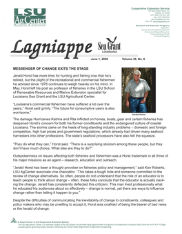 Lagniappe Newsletter Since 1977 and Had Written a Weekly Column, “Fisheries Newsline,” for the Times-Picayune Since 1989