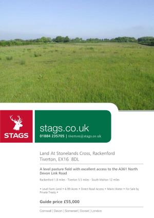 Land at Stonelands Cross, Rackenford Tiverton, EX16 8DL