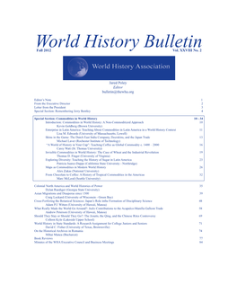 World History Bulletin Fall 2012 Vol