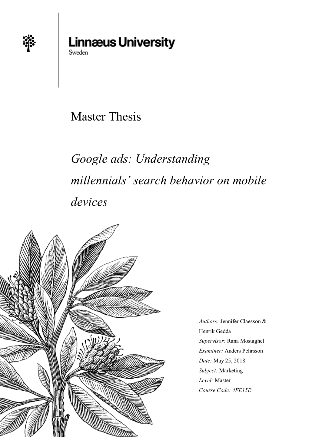 Master Thesis Google