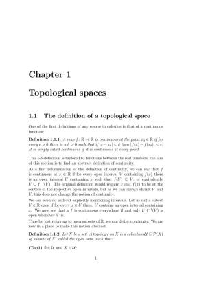 Chapter 1 Topological Spaces
