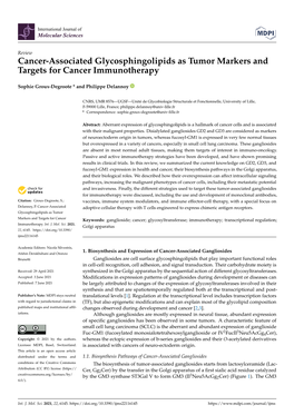 Cancer-Associated Glycosphingolipids As Tumor Markers and Targets for Cancer Immunotherapy