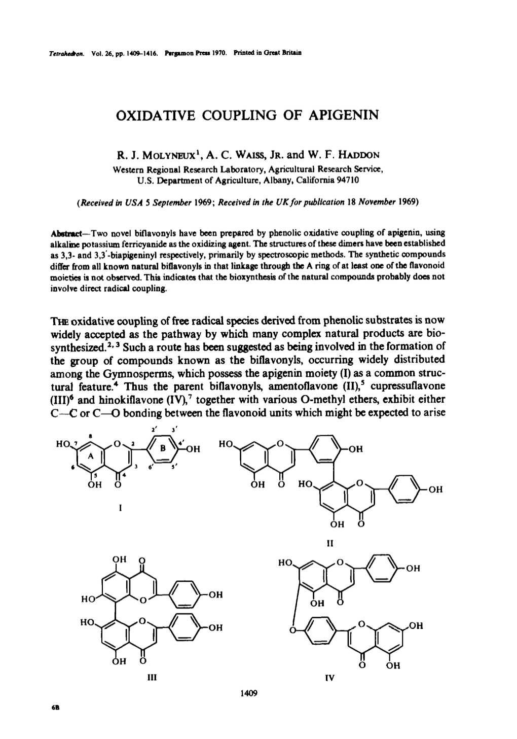 Oxidative Coupling of Apigenin