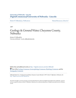 Geology & Ground Water, Cheyenne County, Nebraska