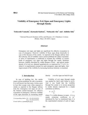 Visibility of Emergency Exit Signs and Emergency Lights Through Smoke