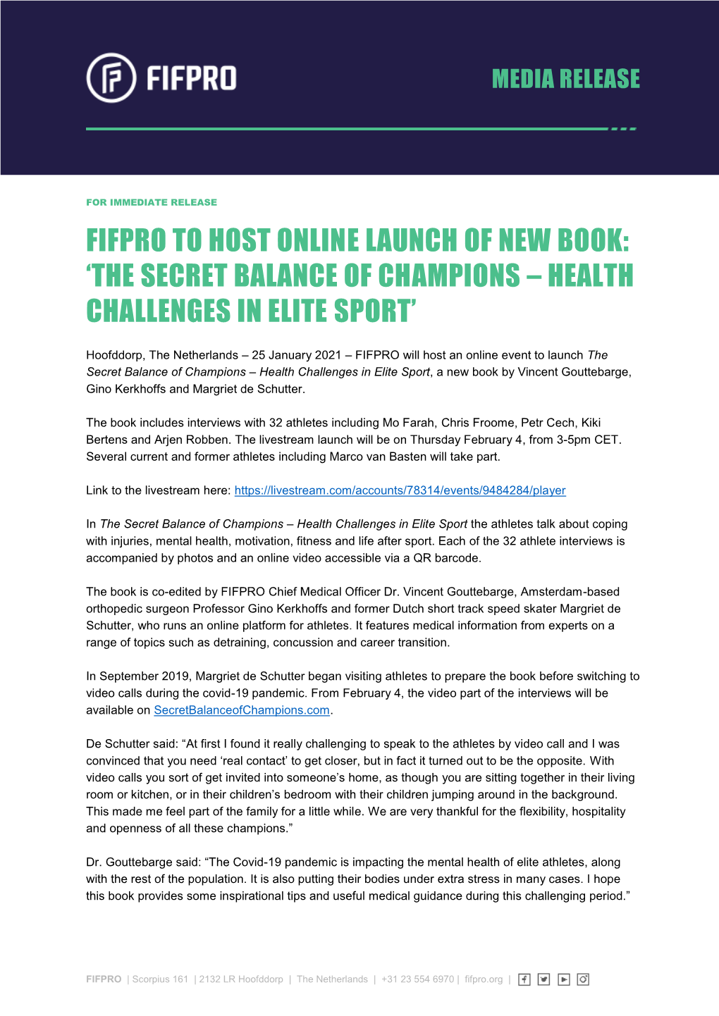 The Secret Balance of Champions – Health Challenges in Elite Sport’