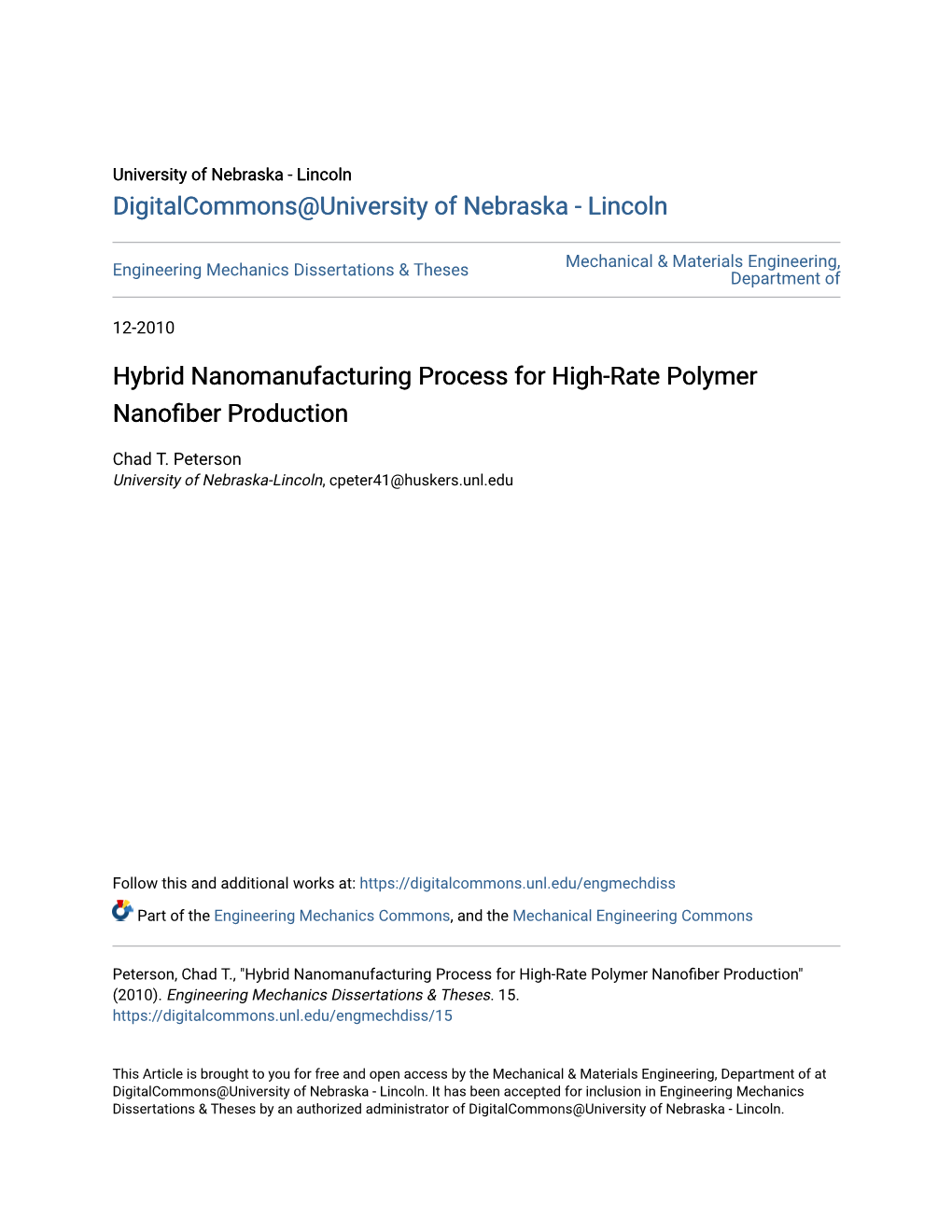 Hybrid Nanomanufacturing Process for High-Rate Polymer Nanofiber Production