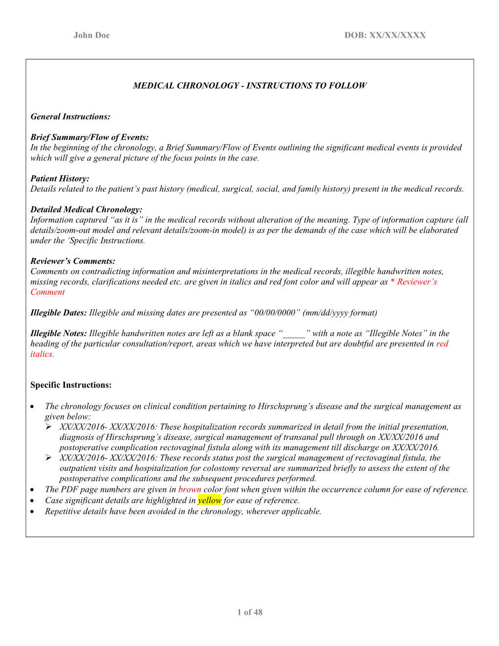 John Doe DOB: XX/XX/XXXX 1 of 48 MEDICAL