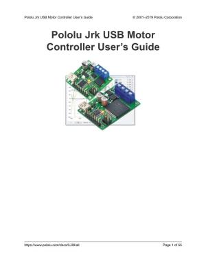 Pololu Jrk USB Motor Controller User's Guide
