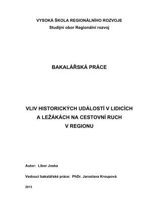Bakalářská Práce Vliv Historických Událostí V