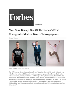 Meet Sean Dorsey, One of the Nation's First Transgender Modern Dance Choreographers
