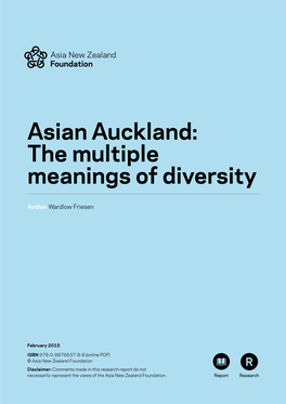Asian Auckland: the Multiple Meanings of Diversity