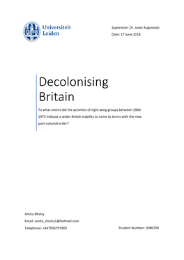 Decolonising Britain