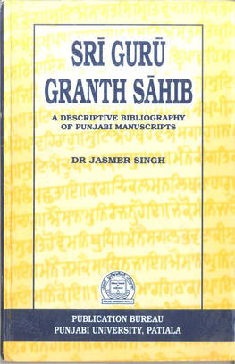 A Descriptive Bibliography Ofpunjabi Scripts
