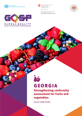 GEORGIA Strengthening Conformity Assessment for Fruits and Vegetables