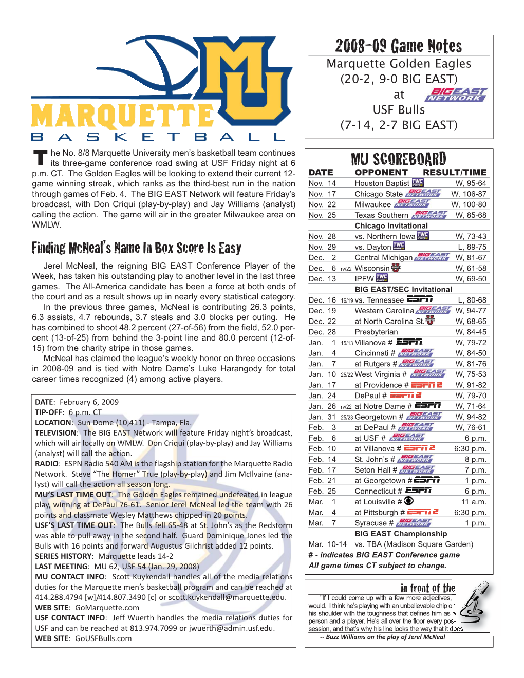 2008-09 MBB Notes