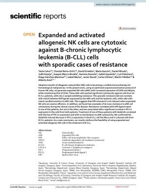 Expanded and Activated Allogeneic NK Cells Are Cytotoxic Against B