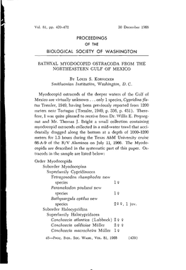 Proceedings Biological Society of Washington