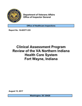 Department of Veterans Affairs Office of Inspector General Clinical