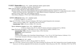Osmeridae Regan, 1913 - Smelts, Freshwater Smelts, Typical Smelts [=Hypomesini, Mesopinae, Mallotinae, Thaleichthyinae] Notes: Osmeridae Regan, 1913B:290 [Ref