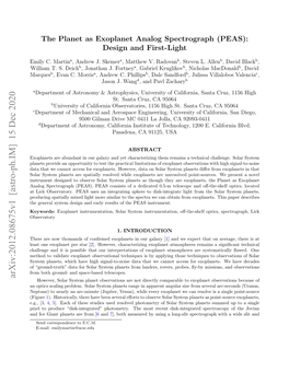 The Planet As Exoplanet Analog Spectrograph (PEAS): Design and First-Light
