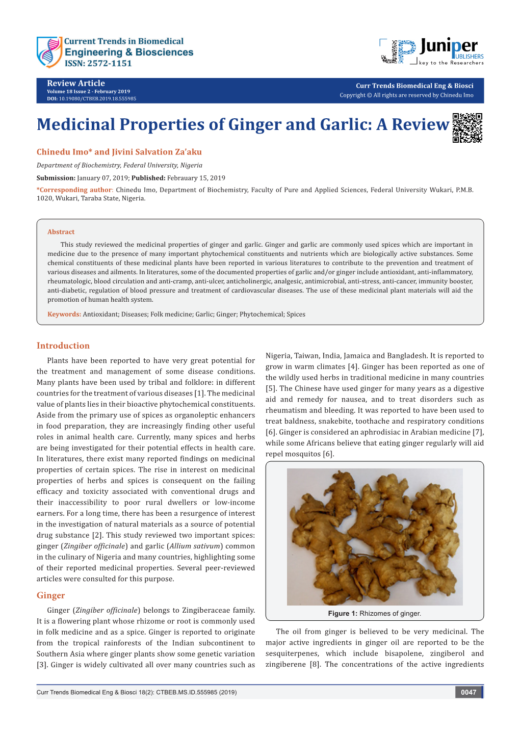 Medicinal Properties of Ginger and Garlic: a Review