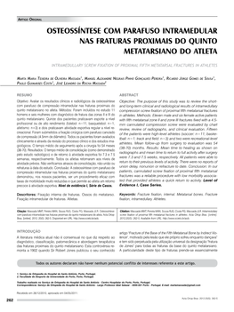 Intramedullary Screw Fixation of Proximal Fifth Metatarsal Fractures in Athletes