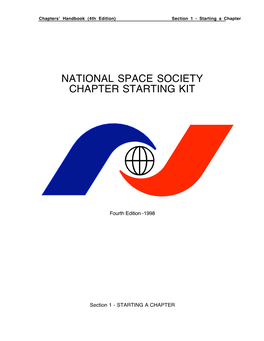 National Space Society Chapter Starting Kit