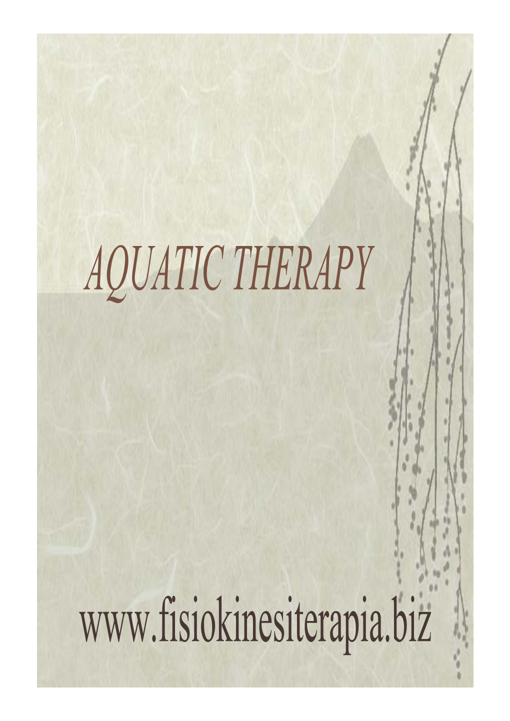 Aquatic Therapy