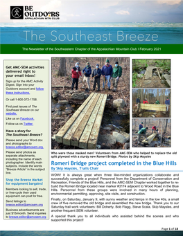 Romeri Bridge Project Completed in the Blue Hills “Breeze Article” in the Subject by Skip Maysles, Trails Chair Line