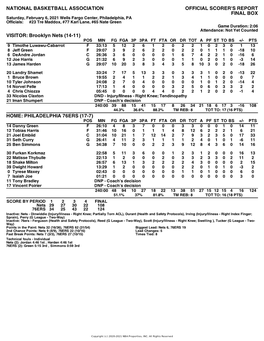 Box Score Nets