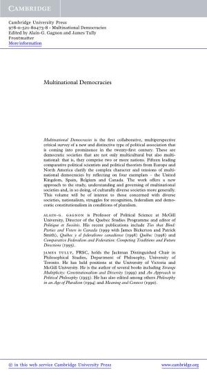 Multinational Democracies Edited by Alain-G