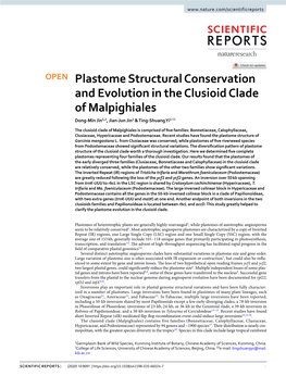 Plastome Structural Conservation and Evolution in the Clusioid Clade of Malpighiales Dong-Min Jin1,2, Jian-Jun Jin1 & Ting-Shuang Yi1 ✉