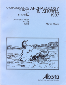 Occasional Paper: Archaeology in Alberta 1987
