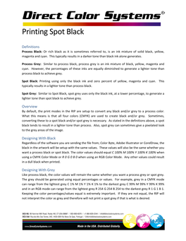 Printing Spot Black