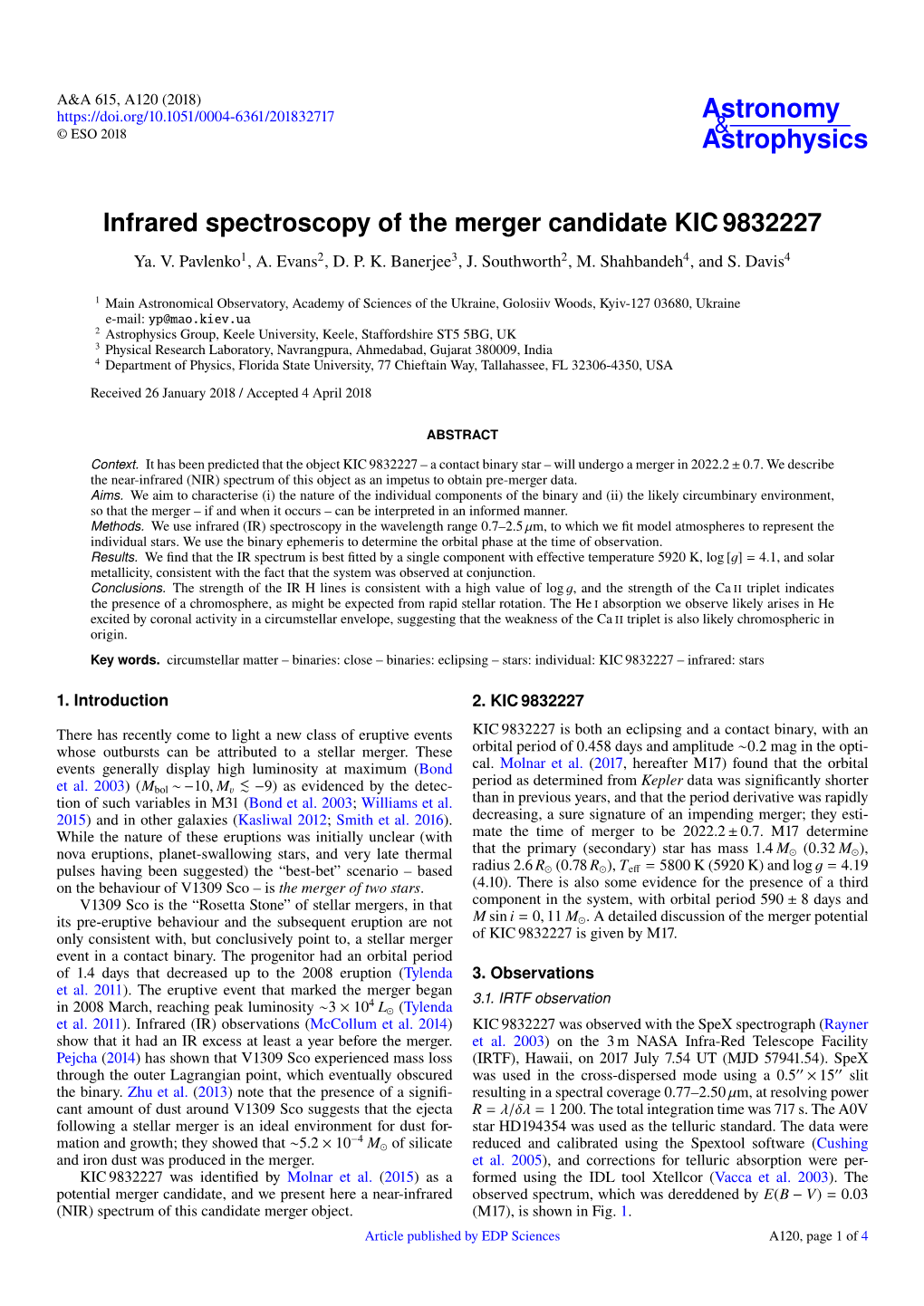 Infrared Spectroscopy of the Merger Candidate KIC 9832227 Ya